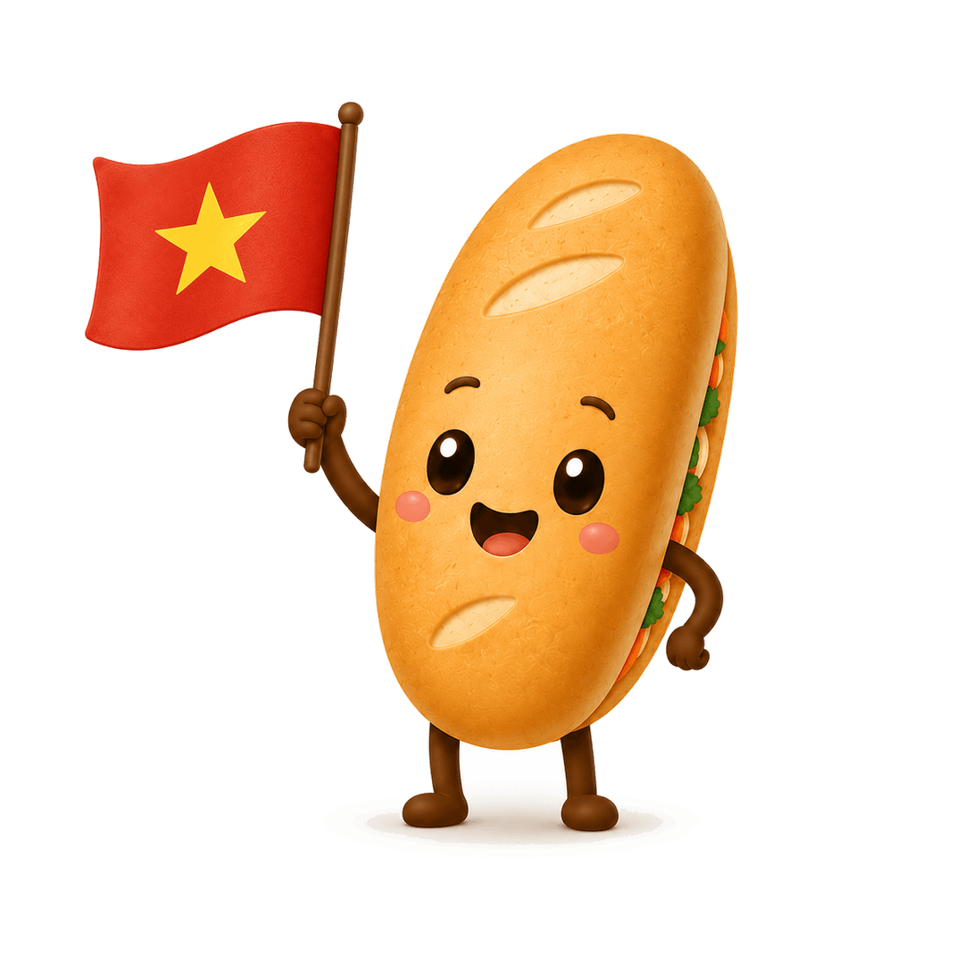 Friendly bánh mì mascot